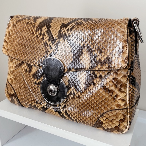 Ralph Lauren Collection Ricky Exotic Python Snake Skin Shoulder Crossbody Bag 5K - Picture 7 of 15